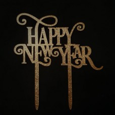 Cake topper happy new year rose goud